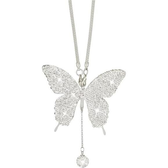 Butterfly Crystal Car Charm Bling Rear View Mirror Hanging Ornament Gift for Wom - Picture 1 of 8